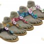 Ladies flower sling-back sandals, colour Black, size 7