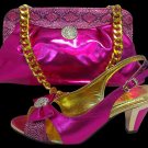 Shoes with matching bag SE1120 colour, Rose, size UK7