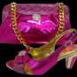 Shoes with matching bag SE1120 colour, Rose, size UK7