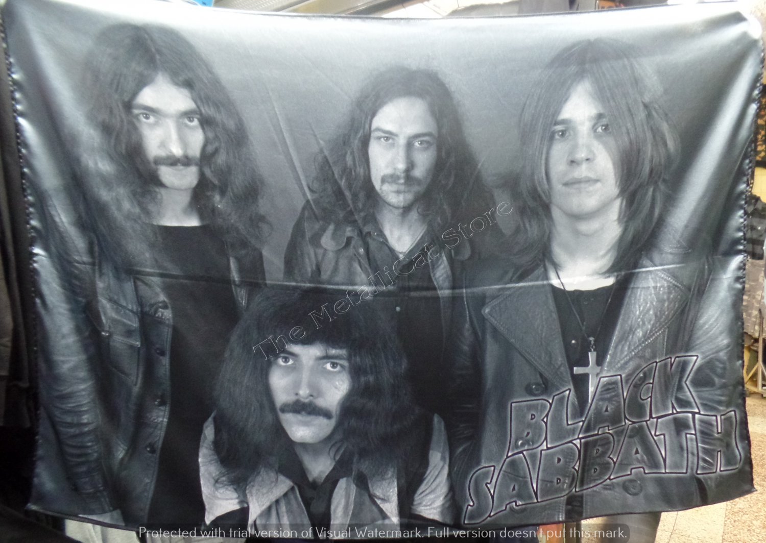 BLACK SABBATH Early Band Paranoid Ozzy FLAG CLOTH POSTER WALL TAPESTRY BANNER CD