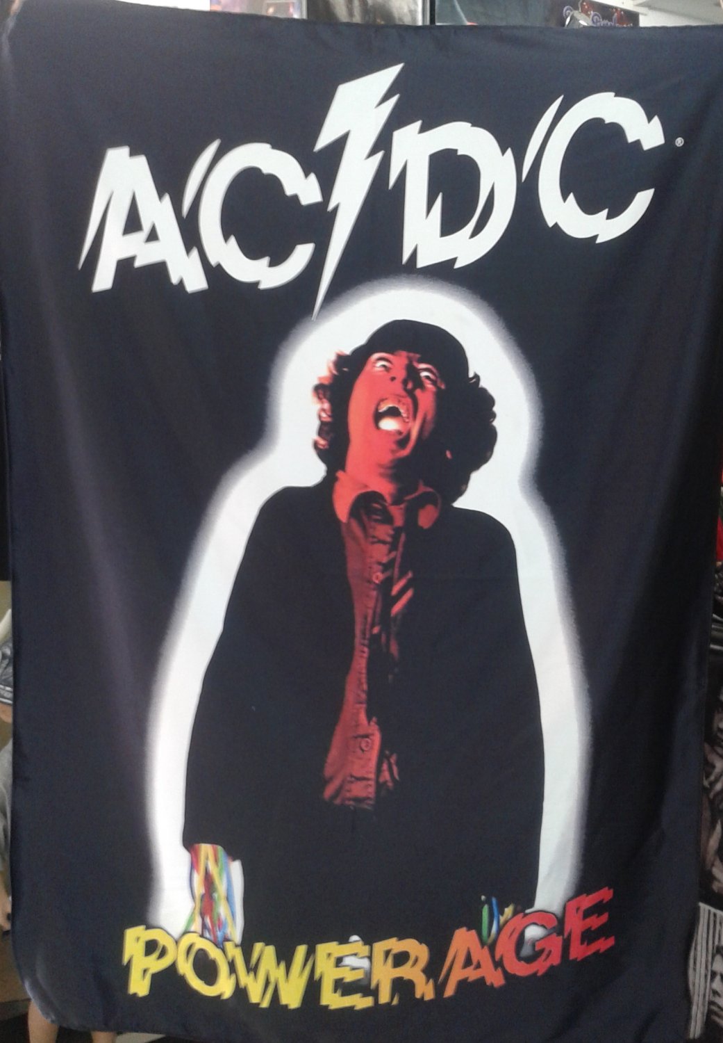 AC/DC Powerade FLAG CLOTH POSTER WALL TAPESTRY BANNER CD Angus Young ...