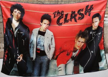 THE CLASH Band London Calling FLAG CLOTH POSTER TAPESTRY BANNER CD Punk