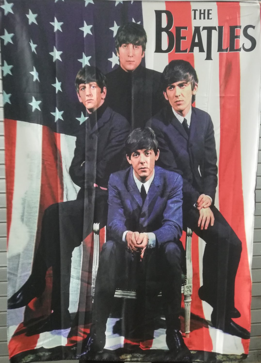 THE BEATLES In America FLAG CLOTH POSTER WALL TAPESTRY BANNER CD LP