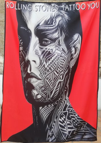 ROLLING STONES Tattoo You FLAG CLOTH POSTER WALL TAPESTRY BANNER Jagger CD