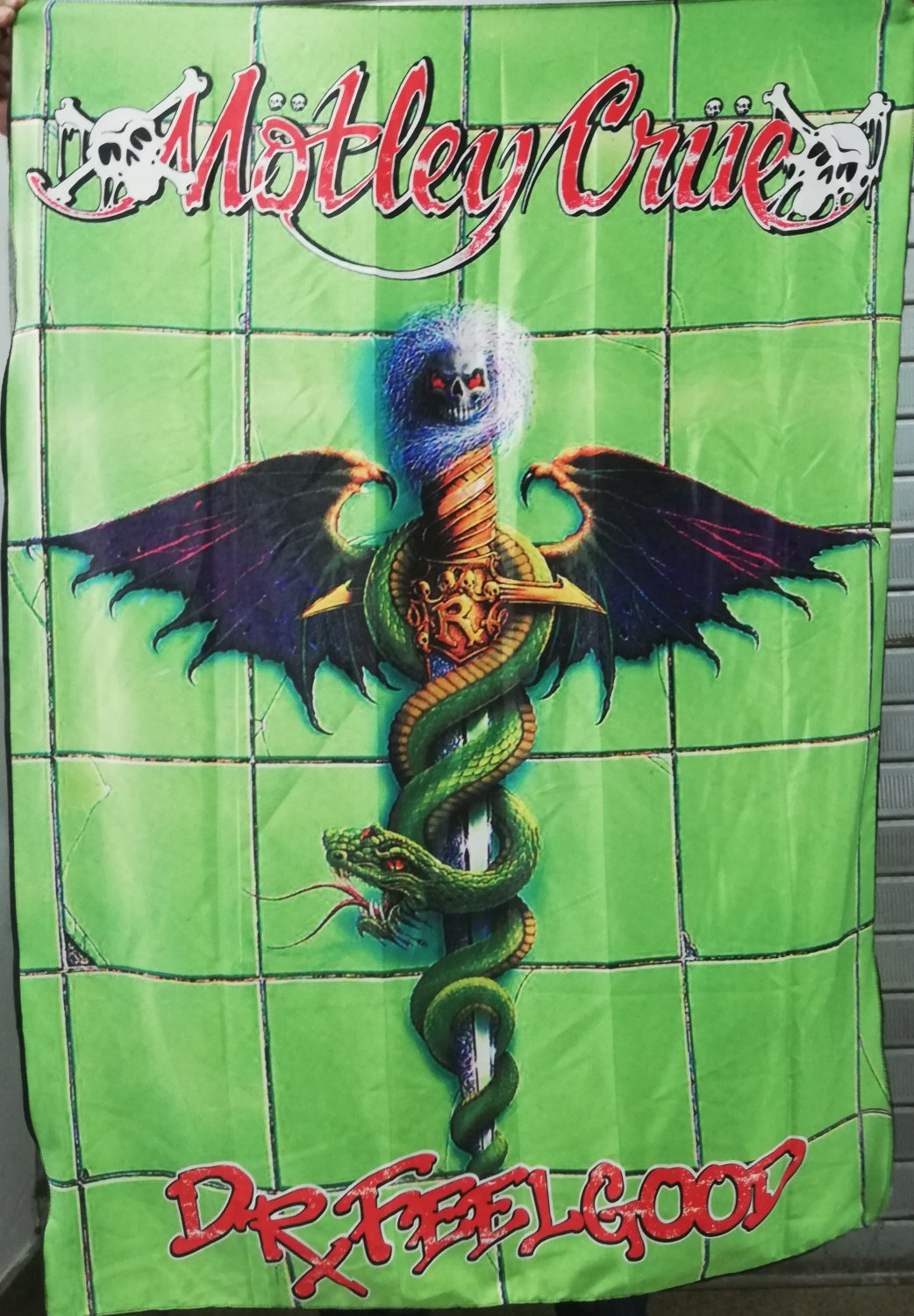 MOTLEY CRUE Dr. Feelgood Album cover FLAG CLOTH POSTER WALL TAPESTRY ...