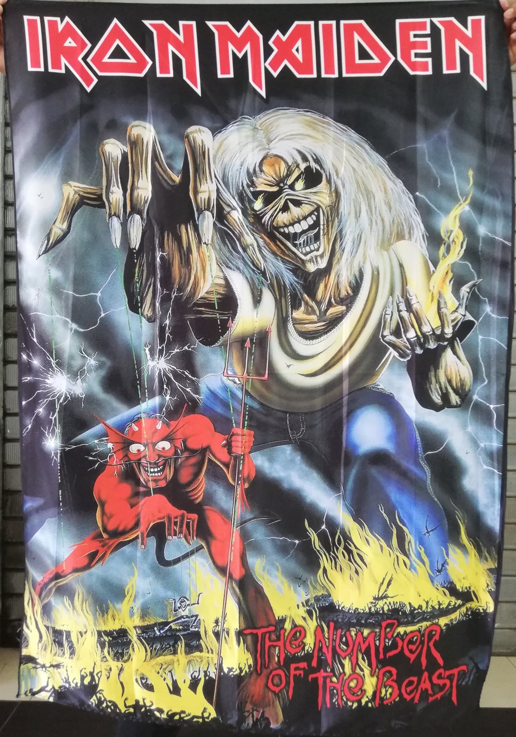 Iron Maiden The Number Of The Beast IRON MAIDEN Number of the Beast FLAG CLOTH POSTER WALL TAPESTRY BANNER