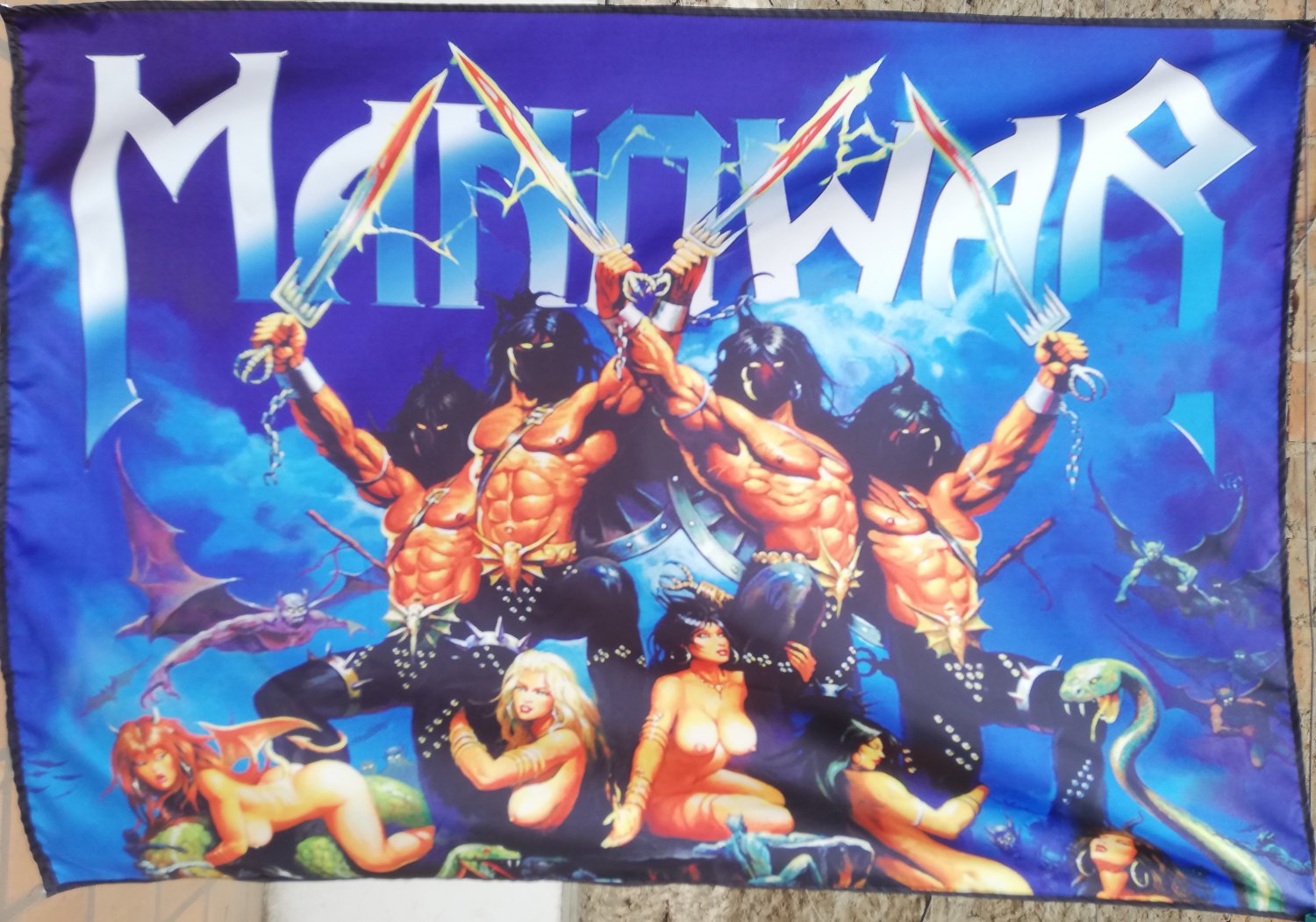 MANOWAR Gods of War FLAG BANNER CLOTH POSTER WALL TAPESTRY CD Power Metal