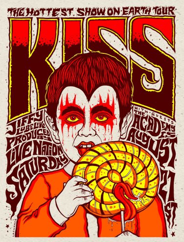 KISS Rock Concert Poster Eddie Munster FLAG CLOTH POSTER WALL TAPESTRY BANNER CD Hard Rock
