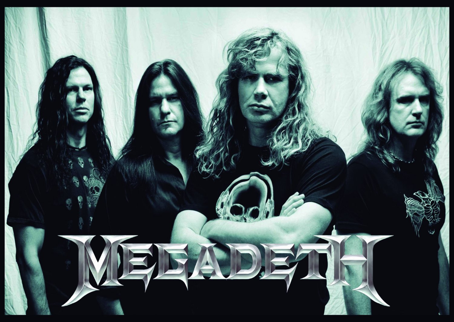 MEGADETH Band B&W Photo FLAG CLOTH POSTER WALL TAPESTRY BANNER CD Thrash