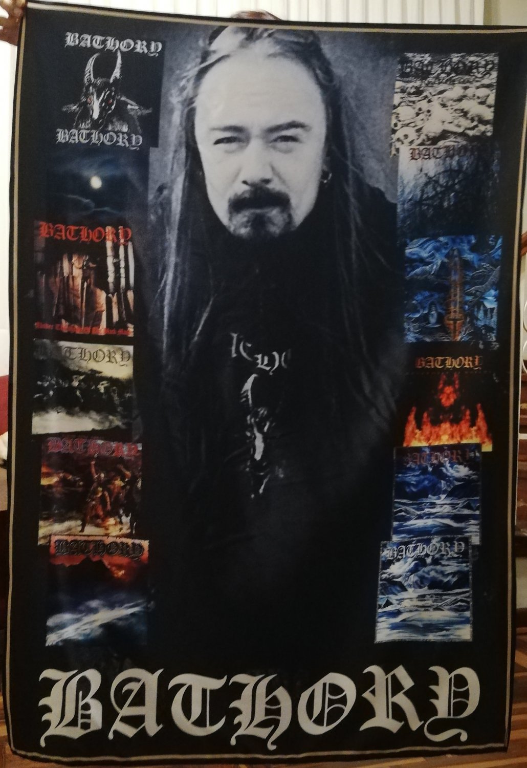 BATHORY Albums & Quorthon FLAG CLOTH POSTER WALL TAPESTRY BANNER CD ...