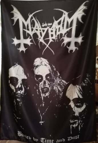 MAYHEM Buried By Time and Dust FLAG CLOTH POSTER WALL TAPESTRY BANNER CD Black Metal