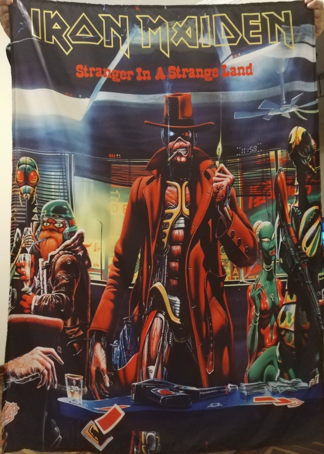 IRON MAIDEN Stranger in a Strange Land FLAG CLOTH POSTER WALL TAPESTRY