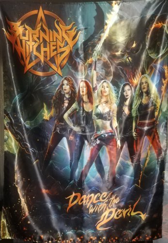 BURNING WITCHES Dance with the Devil FLAG CLOTH POSTER HEAVY METAL