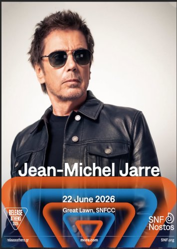JEAN-MICHEL JARRE SNF Nostos Athens TOUR 2026 Greece FLAG CLOTH POSTER BANNER CD Electronica