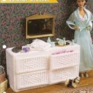 Wicker Look Dresser Barbie Doll Size Plastic Canvas Pattern