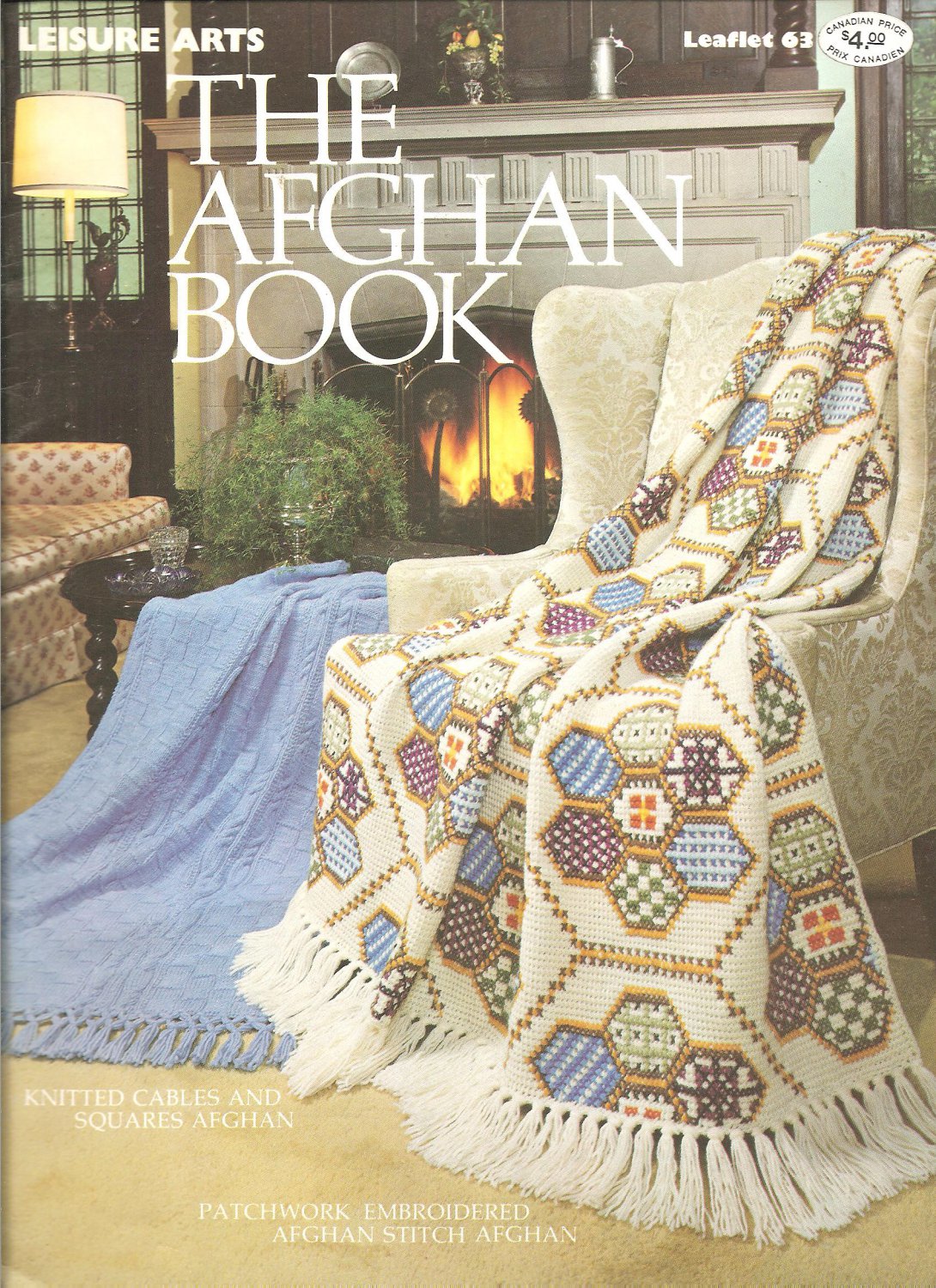 Leisure Arts 63. The Afghan Book, Knitting and Crochet Afghan Patterns
