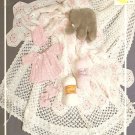 Baby Layette Crochet Pattern, Love Knot Shawl, Flower Afghan Booties, Jacket and Bonnet
