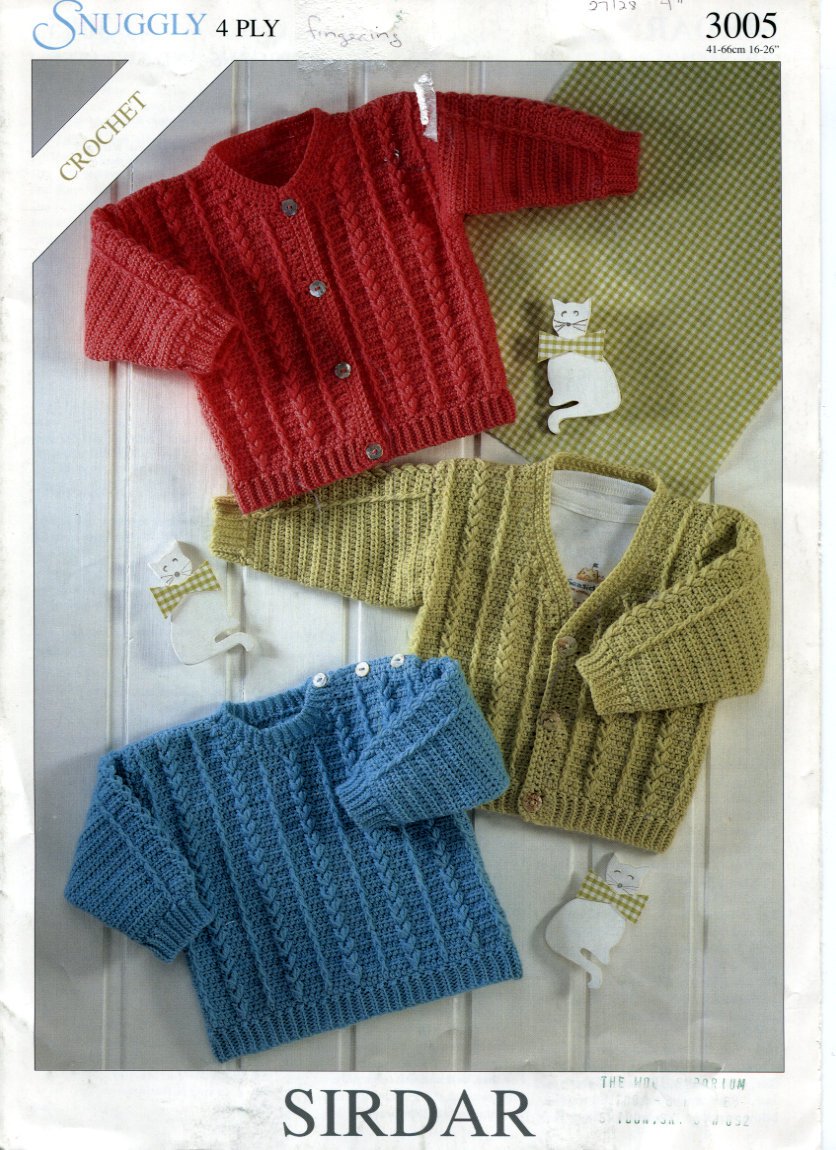 Sirdar 3005, Snuggly Crochet Sweater Patterns for Newborn to 6 Years old