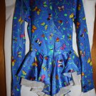 GIRL'S SIZE L ROYAL BLUE BUTTERFLY FIGURE SKATING DRESS