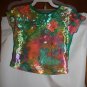 GIRL'S SIZE L TROPICAL TIE-DYED FIGURE SKATING TWO-PIECE SET