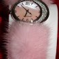 SOLD! JLO by Jennifer Lopez Pink Dial Mink Crystal Oval Watch