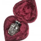 New, Solid Brass Keepsake Funeral Cremation Urn & Heart Box, 3 Cubic Inches