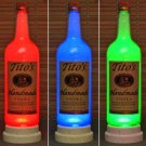 Texas Vodka Tito's 1 Liter Bar Decor Man Cave Lighting RGB LED Changing Colors