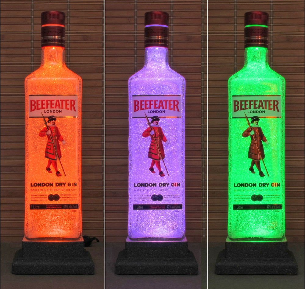 Beefeater London Gin Remote Control Color Changing LED Bottle Lamp Light Bar