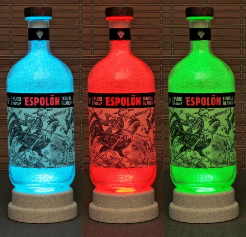 Espolon Tequila Mexico Remote Control Color Changing LED Bottle Lamp Bar Light