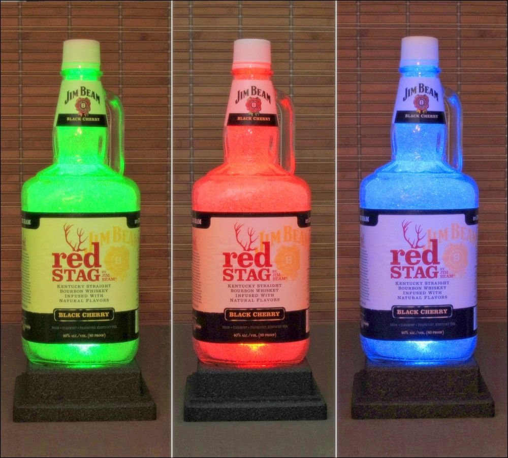Jim Beam Red Stag 1 75 Liter W Remote Led Color Changing Bottle Lamp Jim Beam Red Stag 1 75 Liter W Remote Led Color Changing Bottle Lamp Bar Light