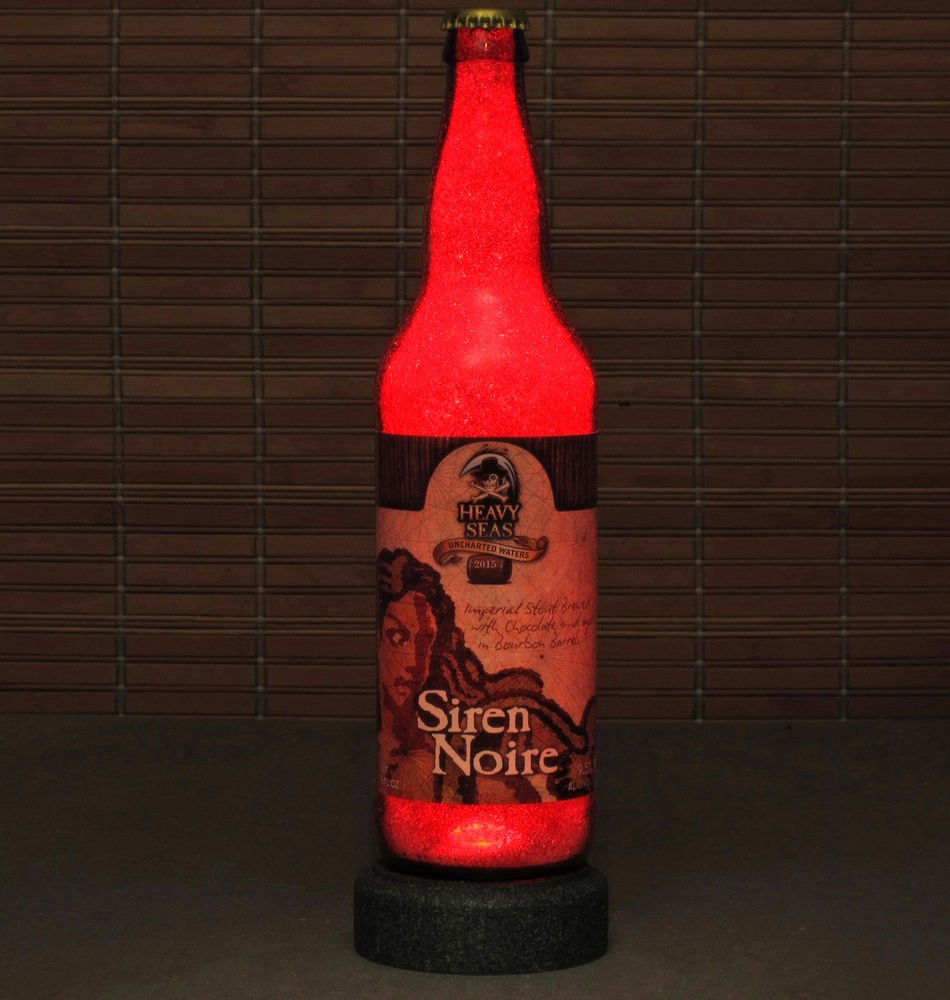 Heavy Seas Siren Noire Chocolate Beer LED Bottle Lamp Night Light Bar Man Cave