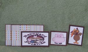 Barnyard Friends Pig & Rooster-5pc Mat Set