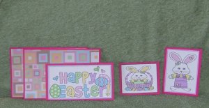Happy Easter Bunnies-5pc Mat Set