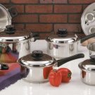 KT17 Maxam 9 Element Steam Control 17pc Surgical Stainless Steel "Waterless" Cookware Set