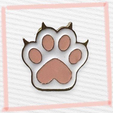 White + Pink Cat Paw Enamel Pin