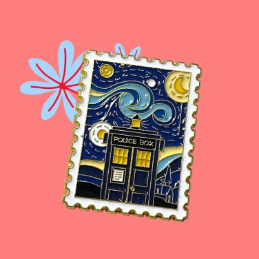 TardisXVan Gogh Starry Night Enamel Pin