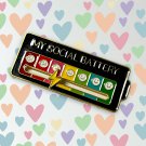 Mood Emotional Sliding Scale Enamel Pin (Black  Frame w. Thunder Bolt)