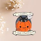 Happy Halloween Enamel Pin (Black Cat in Pumpkin)