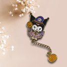 Sanrio Enamel Pin with Chain/Charm (Kuromi)