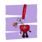 BAD BUNNY Heart Mascot Character Keychain with Charm and Strap (V9)