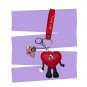 BAD BUNNY Heart Mascot Character Keychain with Charm and Strap (V9)