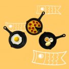 Three Piece Pan with Eggs and Gratin Hair Clips SUPER CUTE!