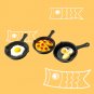 Three Piece Pan with Eggs and Gratin Hair Clips SUPER CUTE!