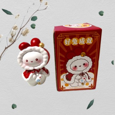 Lunar New Year Resin Lucky Bunny in Winter Cloak (A)
