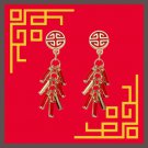 Lunar New Year Earrings Stud with Cascading Fire Crackers (V)