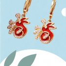 Lunar New Year Earrings Chinese Character "Rabbit" Rhinestones (K)