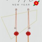 Lunar New Year Earrings Chinese Lanterns with crystal Droplets Version 2 (Q)