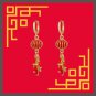 Lunar New Year Earrings Lantern with Firecrackers- Huggie Earring Version (W)