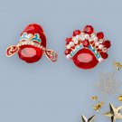 Sichuan Beijing Opera Actors Stud Gold Plated Earrings