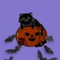 Black Cat on Jack o' Lantern Enamel Pin